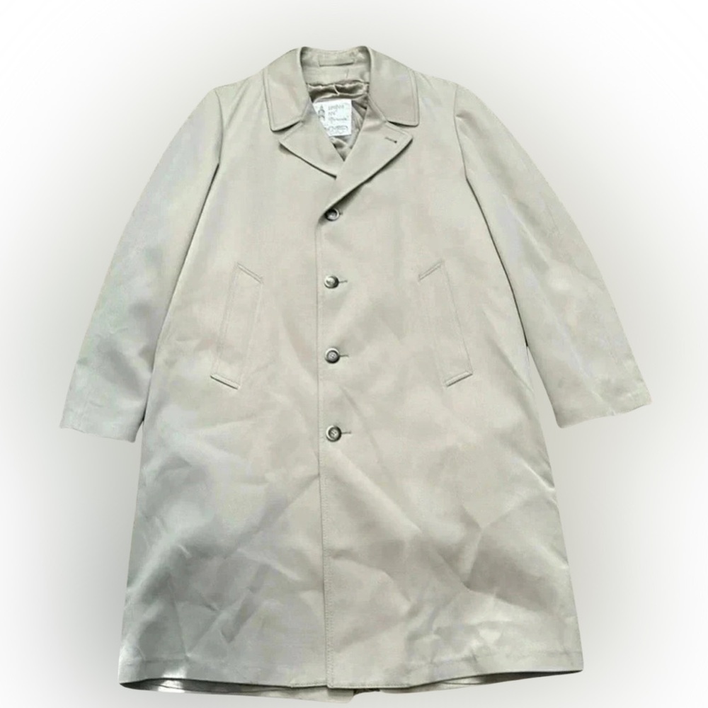 Vintage London Fog Cream Trench Coat with Silk and Fleece Line 42 Long